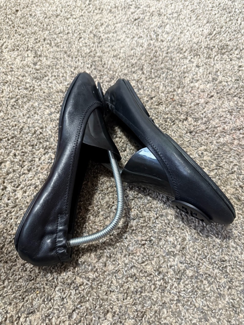 Tory Burch Black Logo Round-Toe Ballet Flats - Picture 2 of 5